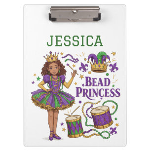 Porte-bloc Princesse de perles personnalisée - Mardi Gras