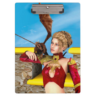 Porte-bloc Princesse Dragon Fantastique Art Numérique