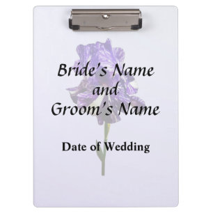 Porte-bloc Produits de mariage aux iris rayés violet et blanc