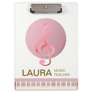 Porte-bloc Professeur de musique Rose Gold Piano Musicien DJ
