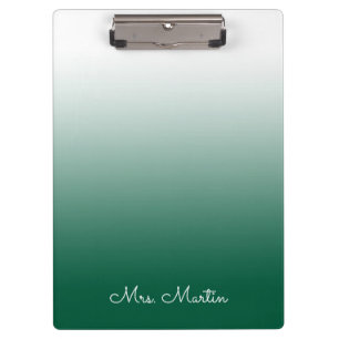 Porte-bloc Professeur personnalisé Hunter Green Gradient