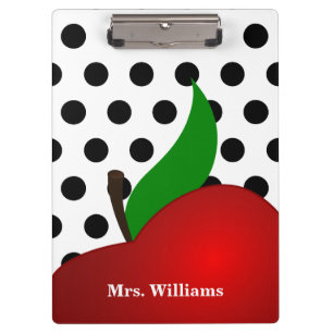 Porte-bloc Professeur rouge noir personnalisé d'Apple de