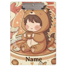 Professional Hedgehog Chibi Office Clipboard