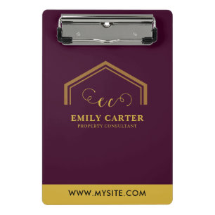 Porte-bloc promo logo d'agent immobilier moderne