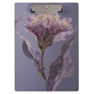 Porte-bloc Purple Peony Inspired Floral Gold Accents
