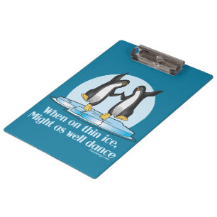 Porte-bloc Quand sur la conception drôle de pingouins minces