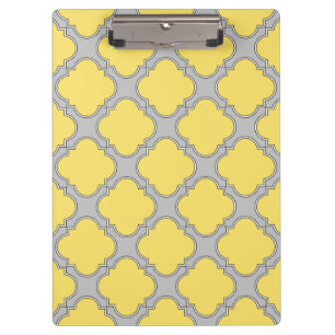 Porte-bloc Quatrefoil jaune et gris