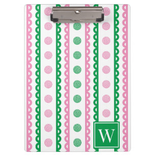 Porte-bloc Raye de coquille de golf Prépa - Rose & Vert