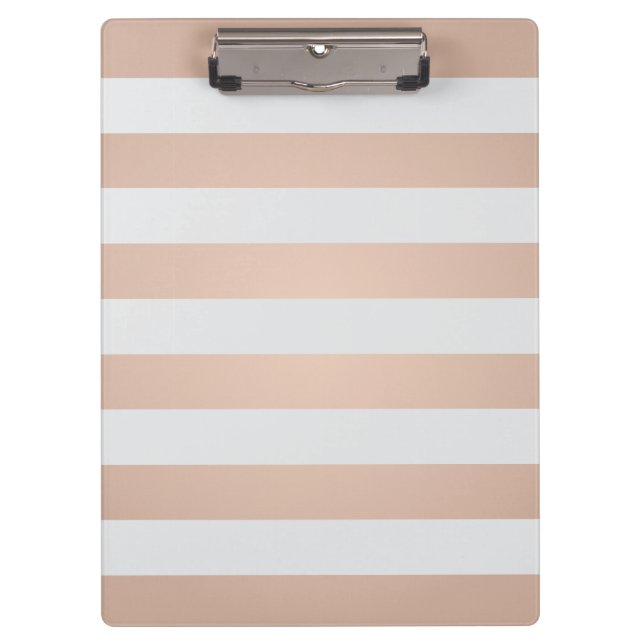 Porte-bloc Rayé gris-clair de rose Girly élégant frais (Devant)