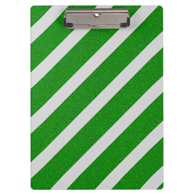 Porte-bloc Rayure Verte Pailletée (Devant)