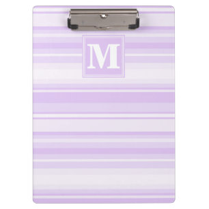 Porte-bloc Rayures lilas monogramme