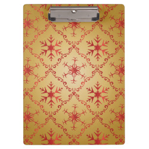 Porte-bloc Red Christmas Stars on Gold