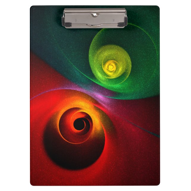 Porte-bloc Red Green Yin Yang Moderne Motif d'art Abstrait #2 (Devant)