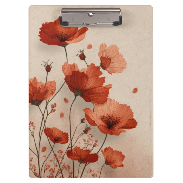 Porte-bloc Red poppies. Clipboard (Devant)
