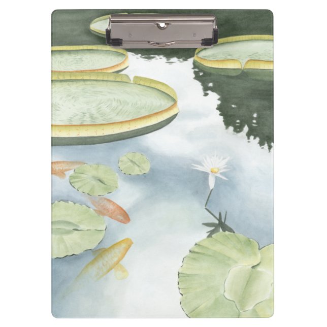 Porte-bloc Réflexion d'étang de Koi avec des poissons et des (Devant)