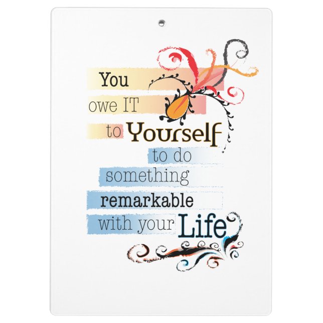 Porte-bloc Remarquable LIFE Inspirational Citation illustrée (Dos)