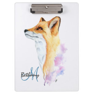 Porte-bloc Renard roux aquarelle personnalisé