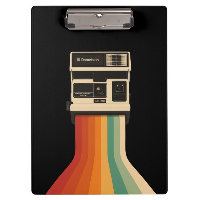 Porte-bloc Retro Camera with Rainbow Print (Devant)