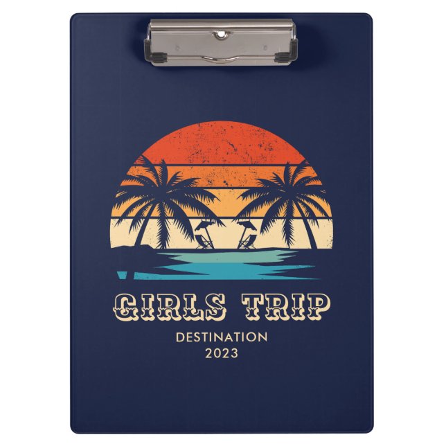 Porte-bloc Retro coucher de soleil Filles voyage bachelorette (Devant)