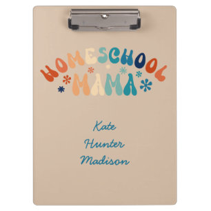 Porte-bloc Retro Homeschool Maman Maman Maman Personnalisée