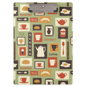 Porte-bloc Rétro motif avec des plats de cuisine pour le