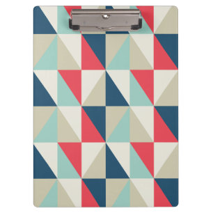 Porte-bloc Rétro motif rouge et bleu géométrique de triangles