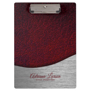 Porte-bloc Revêtement en cuir Fake Rouge Maroon
