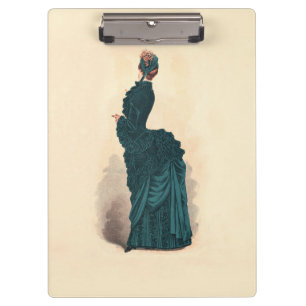Porte-bloc Robe Bleue Victorienne élégante Mode Femme Art