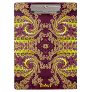 Porte-bloc ROBERT ~ Maroon et Jaune design original