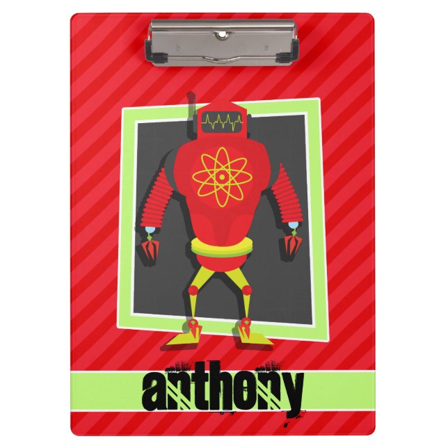 Porte-bloc Robot rouge et vert; Scarlet Red (Devant)