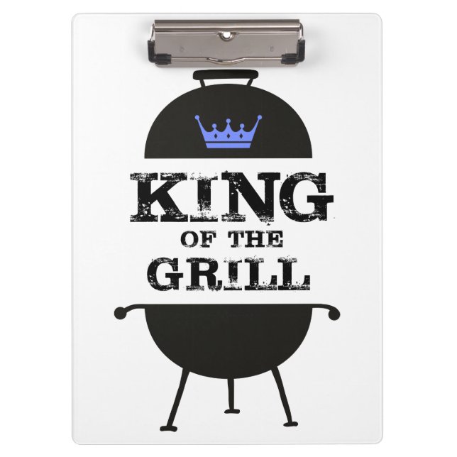 Porte-bloc Roi Du Grill, Couronne Bleue Noire (Devant)
