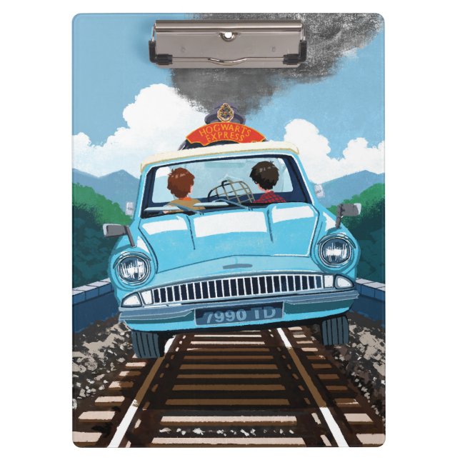 Porte-bloc Ron & HARRY POTTER™ en voiture volante vers HOGWAR (Devant)