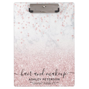 Porte-bloc rose de maquillage parties scintillant en marbre b