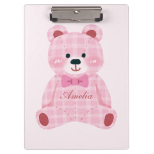 Porte-bloc Rose En vichy Teddy