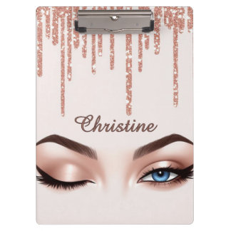 Porte-bloc Rose Gold Glitter Drip With Feminine Eye Makeup