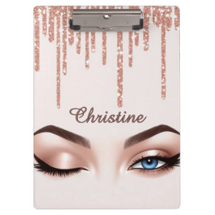 Porte-bloc Rose Gold Pailleté Dégoulinant Avec Maquillage Des