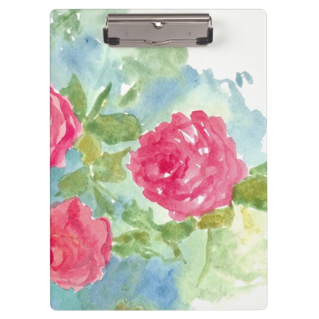 Porte-bloc Roses Roses Roses Aquarelles Peinture (Devant)