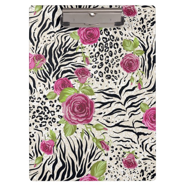 Porte-bloc Roses sur le motif animal (Devant)