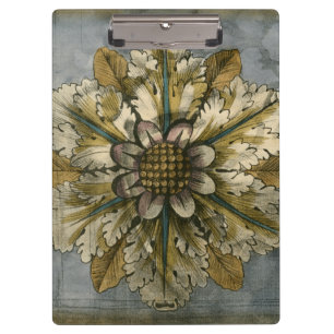 Porte-bloc Rosette décorative Demask sur Arrière - plan gris
