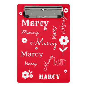 Porte-bloc Rouge aux fleurs blanches, mini Porte - bloc Custo