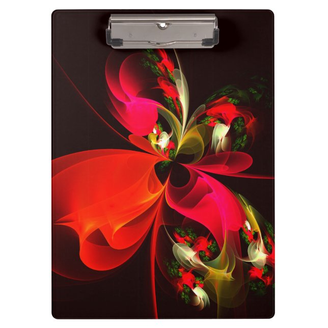 Porte-bloc Rouge Vert Floral Moderne Art Abstrait Motif #02 (Devant)