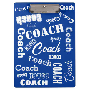Porte-bloc Royal Bleu Blanc Personnalisé Coach Nom Cadeau Art