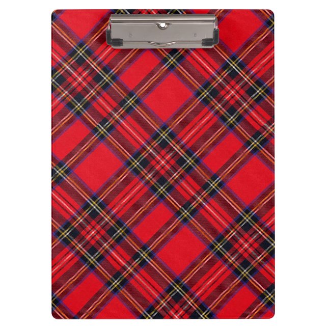 Porte-bloc Royal Stewart tartan rouge noir plaid (Devant)