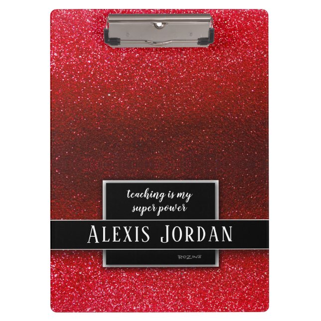 Porte-bloc Ruby Red Parties scintillant Black White Enseignan (Devant)