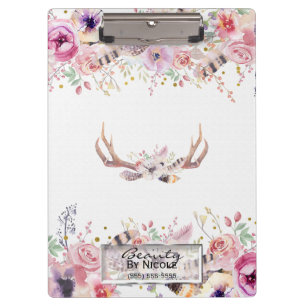 Porte-bloc Rustique Charme Bohème Bois Floral Personnalisé