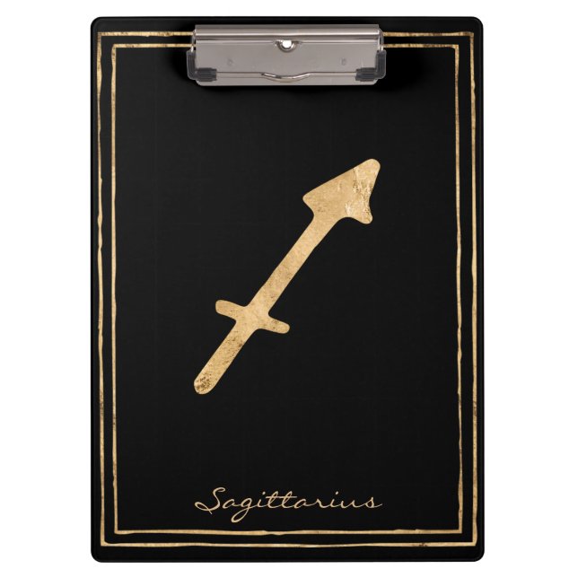 Porte-bloc Sagittaire martelé or stylisé astrologie (Devant)