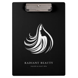 Porte-bloc Salon des cheveux moderne Silhouette féminine Logo