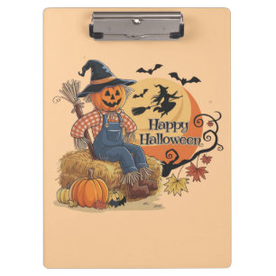Porte-bloc Scarecrow Citrouille Halloween Vibes rustiques Art