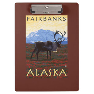 Porte-bloc Scène de caribou - Fairbanks, Alaska