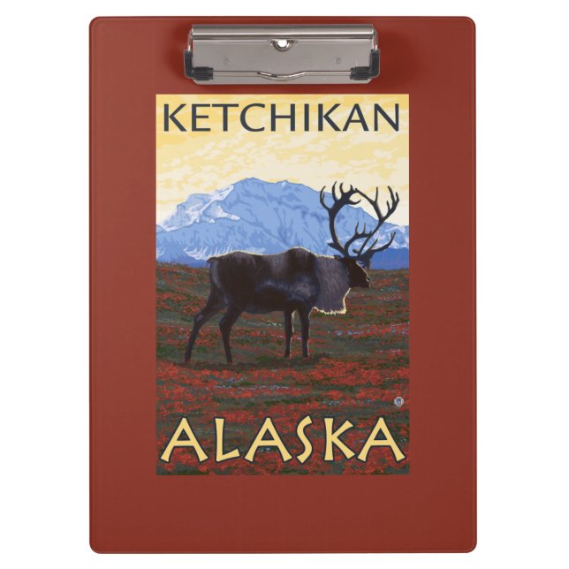 Porte-bloc Scène de caribou - Ketchikan, Alaska (Devant)